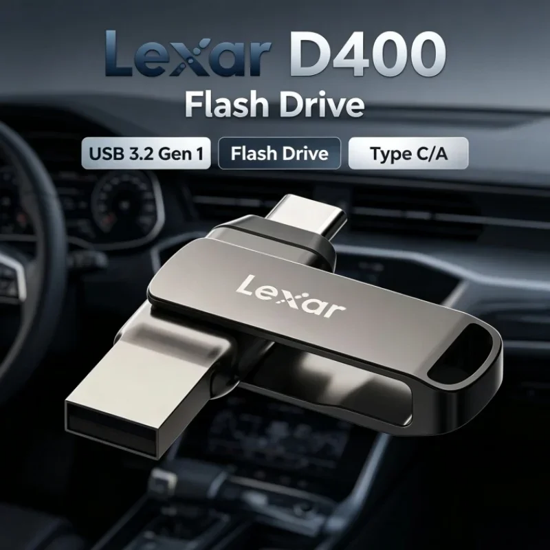 Lexar JumpDrive D400 Type C/A USB Flash Drive 32GB 64GB 128GB 256GB Dual Drive USB 3.2 Gen 1 Dual Slot For Smartphone/PC/Mac