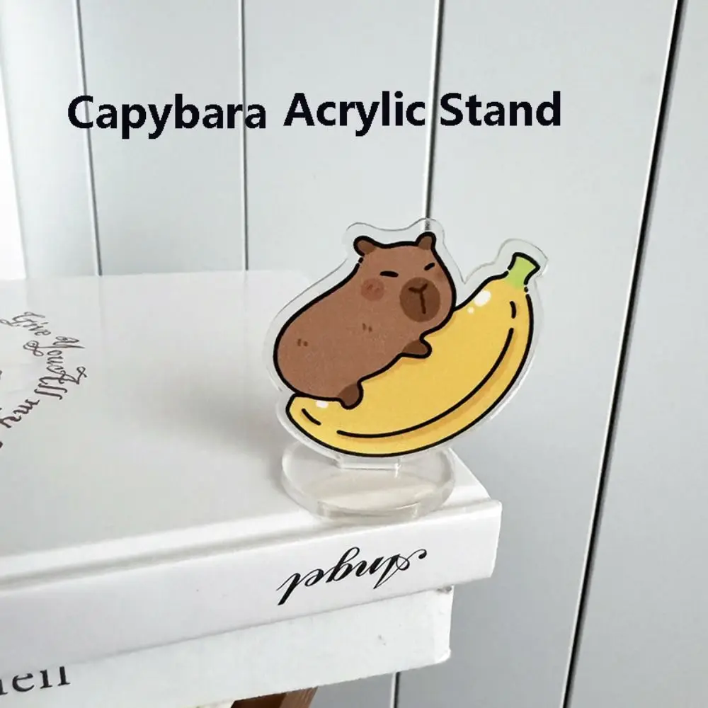 Engraçado capivara acrílico suporte frutas memo clipe ornamentos de mesa transparente simples decoração brinquedos