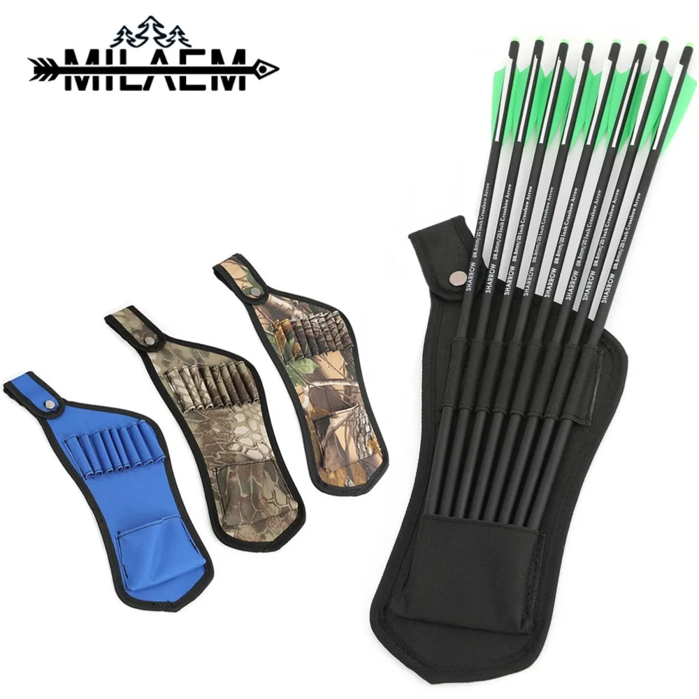 Mini 11'' Archery Arrow Quiver Portable Divide Arrow Bag Can Hold 8Arrows 4Colors Outdoor Shooting Hunting Arrow Bag Accessories