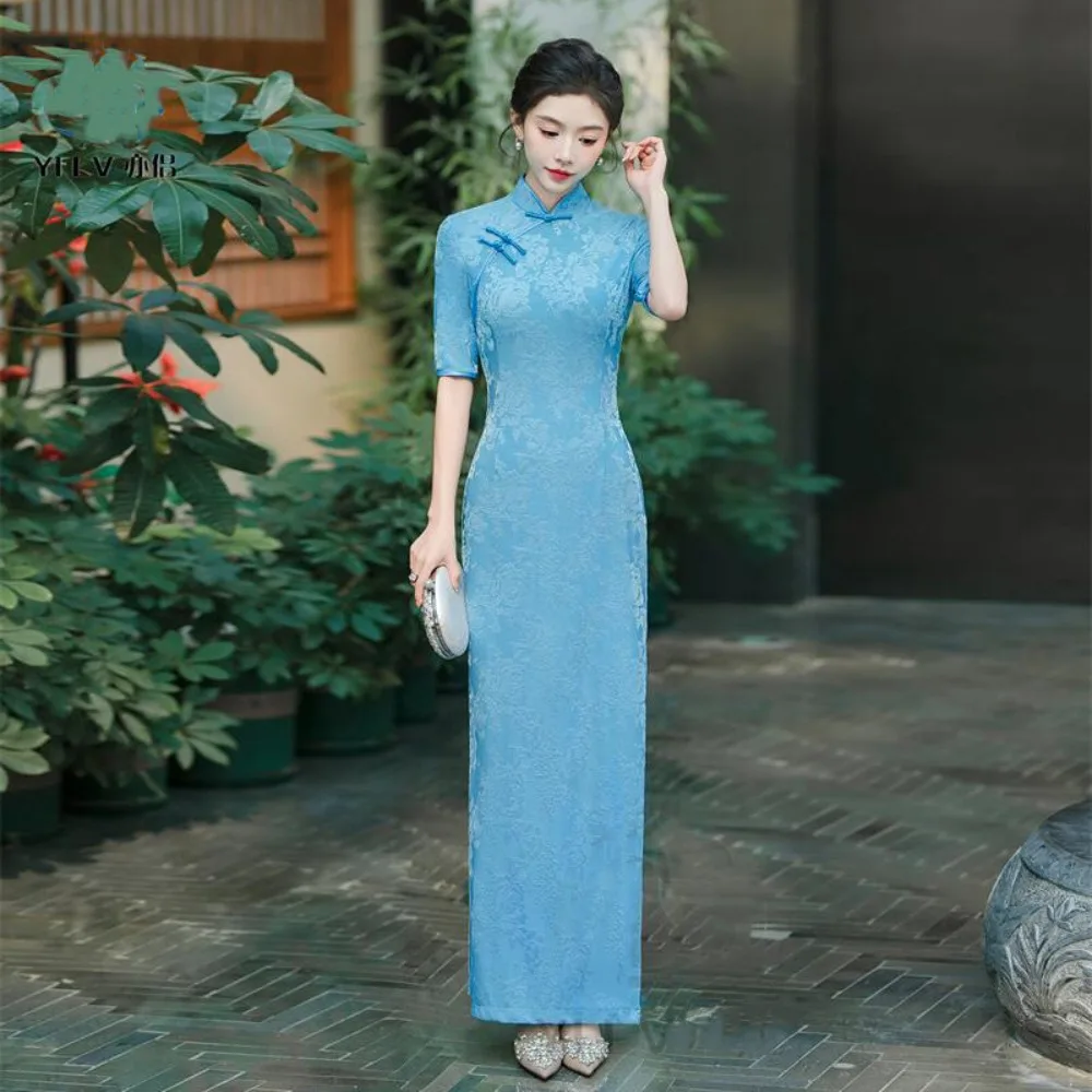 الملابس الصينية التقليدية فستان شيونغسام تشيباو النمط الصيني العرقي نمط حفلة عرض مسرحي ملابس عتيقة الصيف الجنية