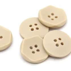 15mm 20mm Resin Beige Hexagonal Suit Coat Buttons For Clothing Windbreaker Decorative Handmade DIY Sewing Accessories Wholesale