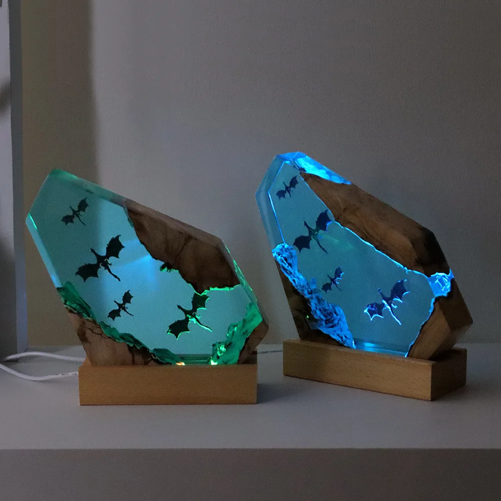 Handcrafted Transparent Resin Blue Ocean Dragon Figurine, High-end Birthday Gift And Housewarming Decoration Gift