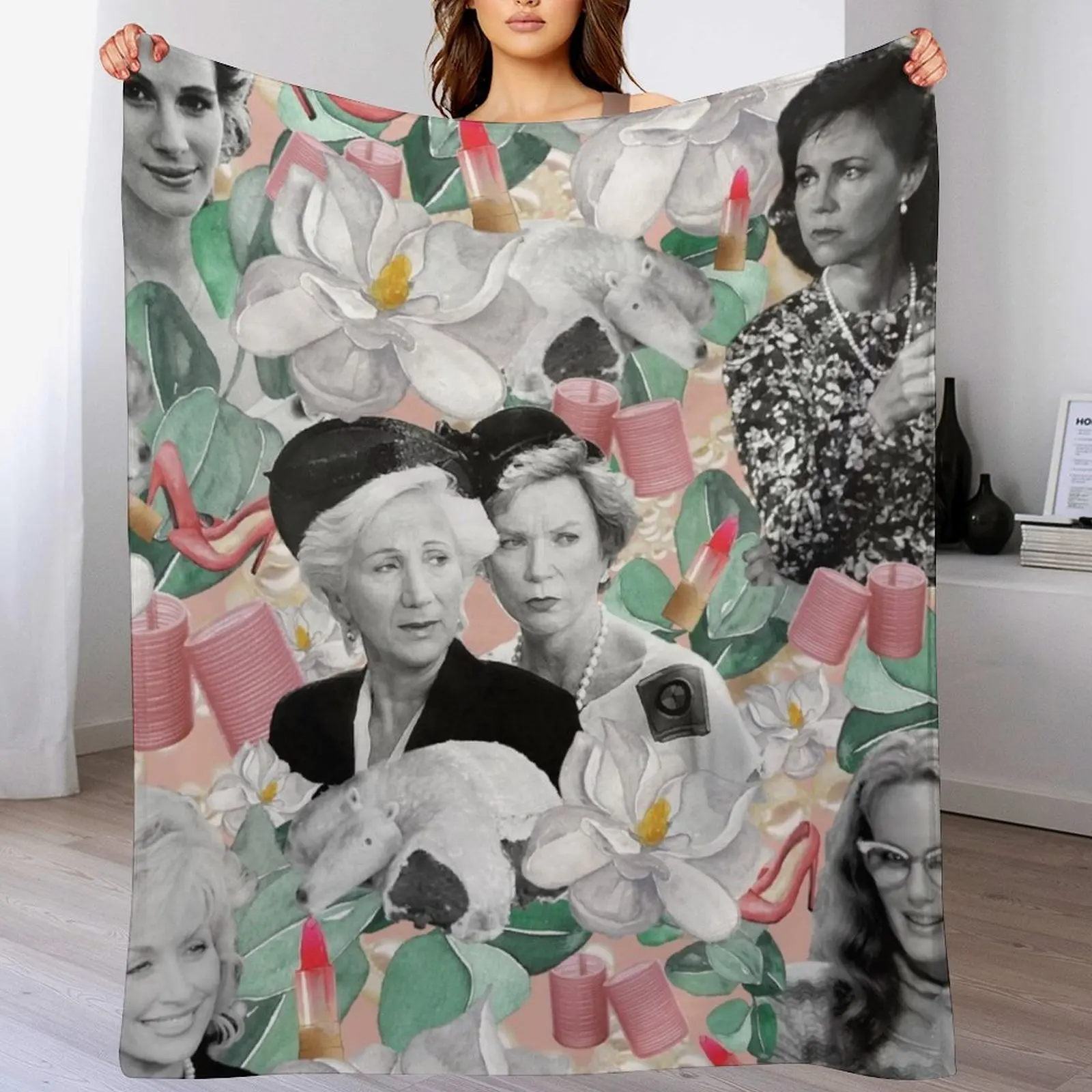 Steel Magnolias Southern Charm Collage Throw Blanket Sleeping Bag Furry wednesday for sofa Blankets