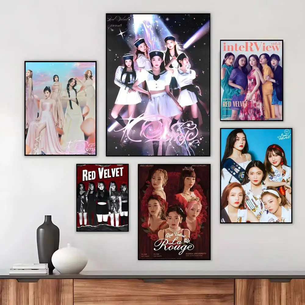 Singer R-Red Velvet Poster Wall Art Printed Decor Sticker Stylish Home Gift for Living Room Bedroom Corridor Cafe