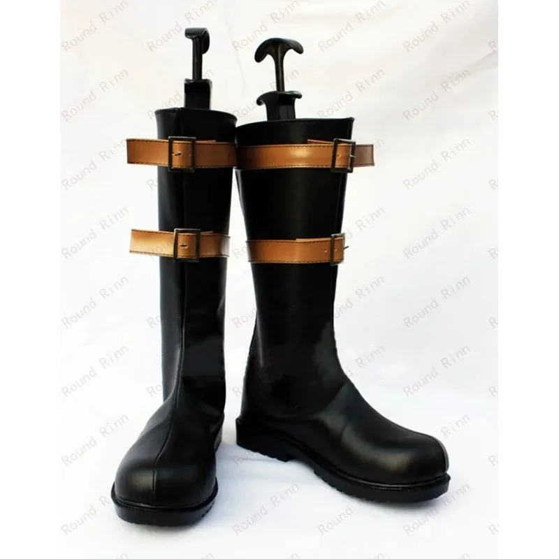 DY20JP Anime Hawk-Eye Dracule Mihawk Cosplay zapatos de disfraz negro hecho a mano botas de piel sintética25