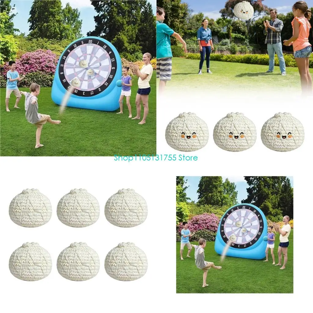 K0EF Cartoon Bun Juggling Footbags Knitted Bean Bag For Group Sport And School Event