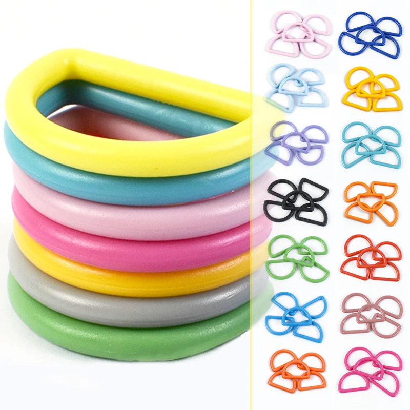 

50Pcs 15-38mm Plastic D Ring Buckles for Bag Strap Webbing Connector Ring Clasp Pet Collar Hook Loops DIY Sewing Accessories