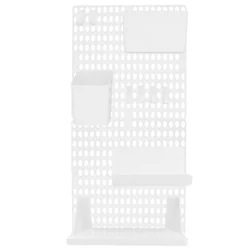 Storage Rack Adhesive Pegboard Organizer Wall White Shelves Holder Hanging Office Desk Accessories Bracket Punch Free Plastic