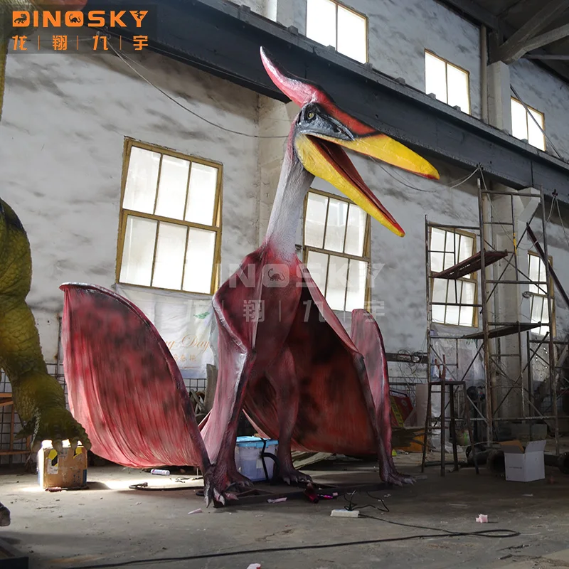 ATV&UTVLife-size Pterosaur with Smoke Mechanic Dinosaur Model in Theme Park or Amusement Park DINOSKY