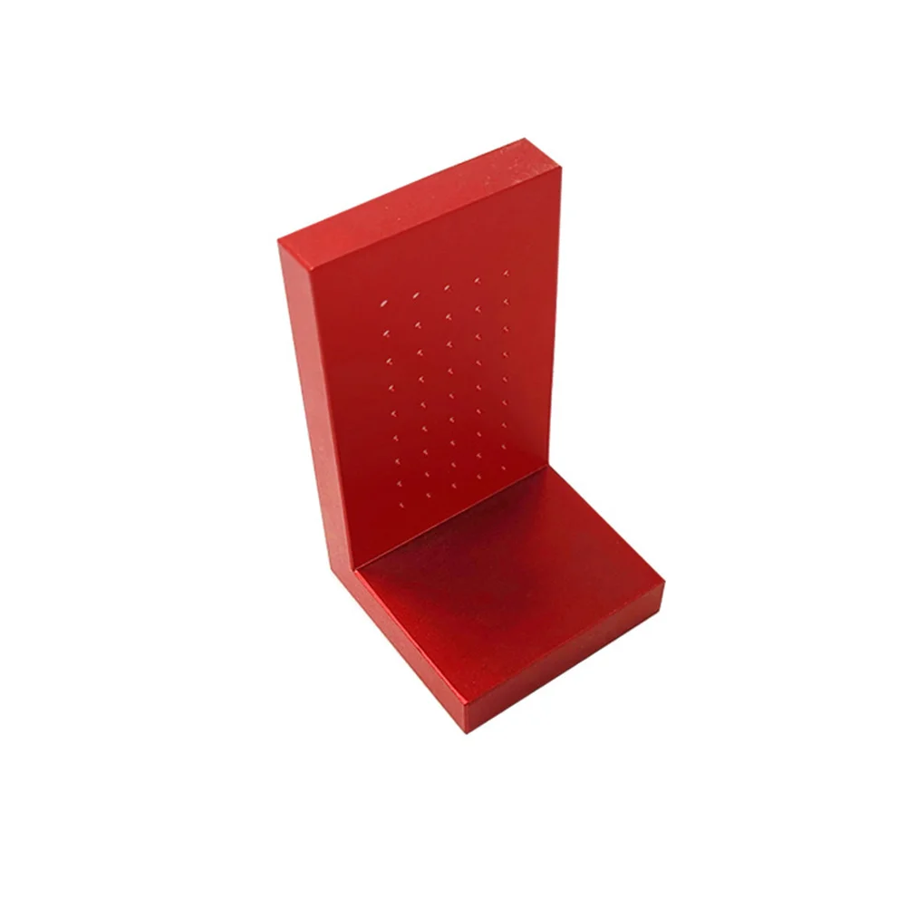 مسطرة على شكل حرف T من سبائك الألومنيوم باللون الأحمر 05-1 مللي متر خطاط صغير للاستخدام المنزلي والمكتب والمدرسة مسطرة ثقب معدني قياس دقيق