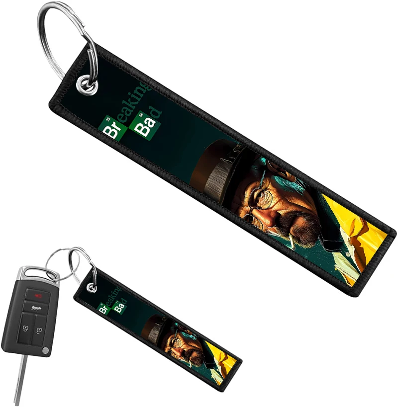 Breaking-Bad Embroidery Key Fobs Cool Key Tags Keychain For Motorcycles Cars Key Ring Accessories Halloween Jewelry Gifts view 4