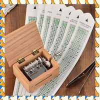 ABYB 15 Tone DIY Hand-Cranked Music Box Wooden Box With Hole Puncher And Paper Tapes Musical Instruments For Music Lovers