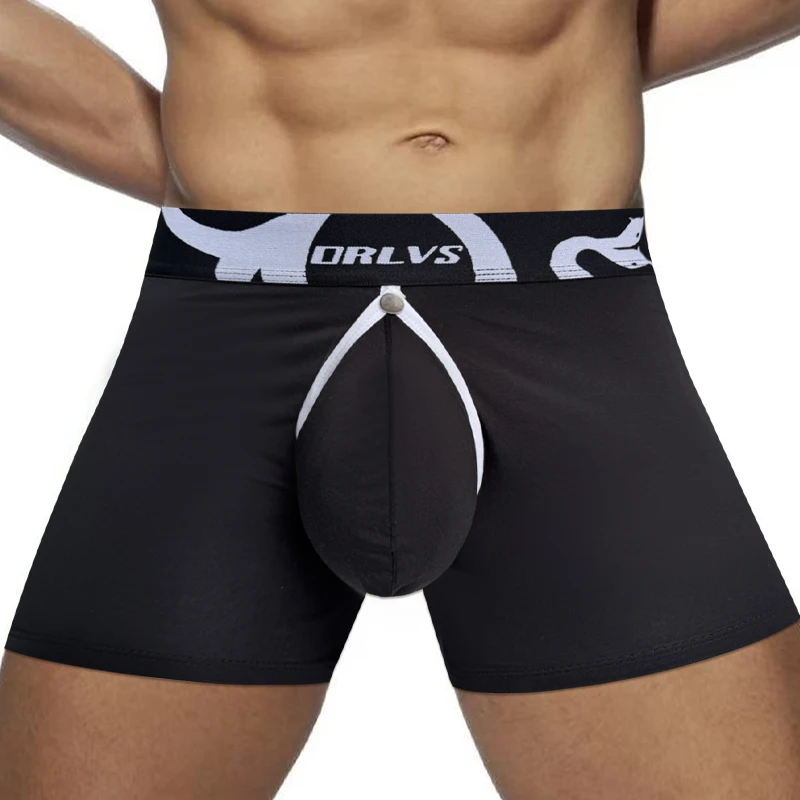 

Men's Boxer Detachable U Pouch Slim Fit Hip Raise Front Rear Opening Crotch Breathable Modal Underwear Soft Boxershorts Trunks