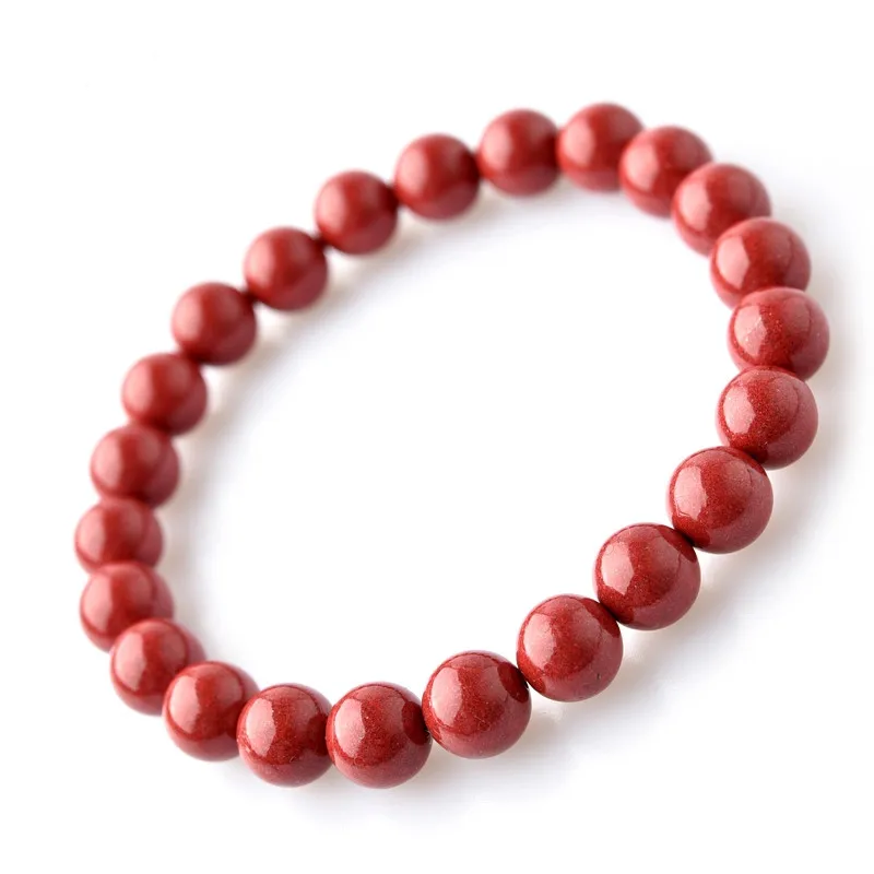 

Natural Red Cinnabar Zinnober Gemstone Bracelet Woman Men 6mm 8mm 10mm 12mm Round Beads Cinnabar Zinnober Jewelry AAAAA