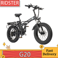 Ridstar G20 Electric Bike 1000W Motor 48V 14AH Battery 20*4.0 inch Fat Tires E-Bike 48km/h Max Speed 80km Max Range Disc Brakes