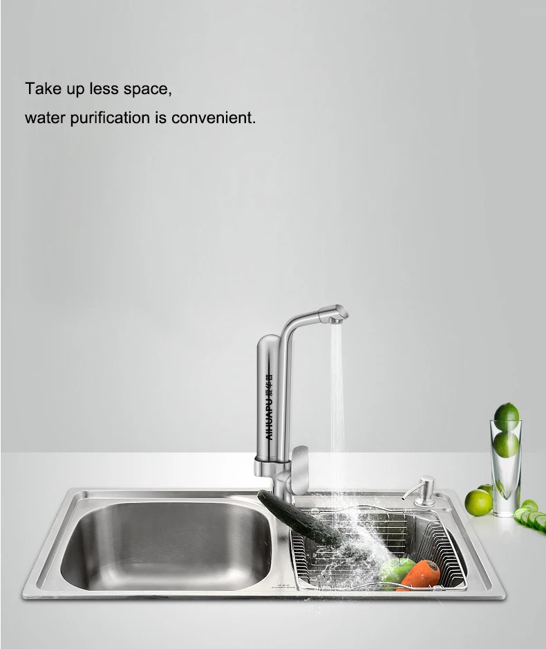 Фильтр для крана из нержавеющей стали, очиститель воды, бытовой очиститель питьевой воды, кухонный фильтр для горячей и холодной воды
