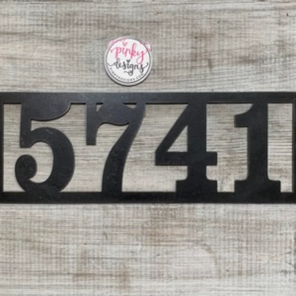 Graceful Metal Address Sign with Framed Numbers. Customized Style A21, Perfect for Adding A Modern Touch To Your Home Decor.