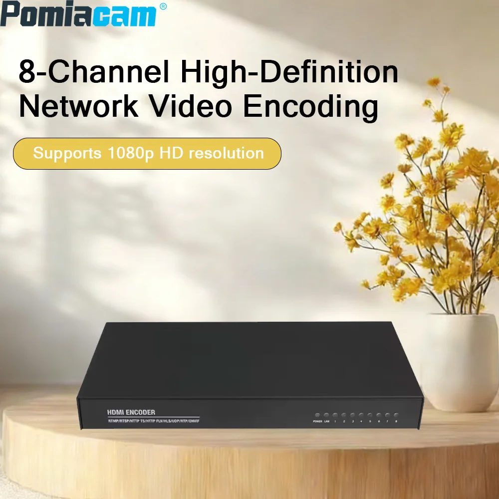 H.264 5MP Video Encoder 8 Channel 1080P HD Network Video Encoder RTSP RTMP UDP for IPTV Live Streaming CCTV Monitoring