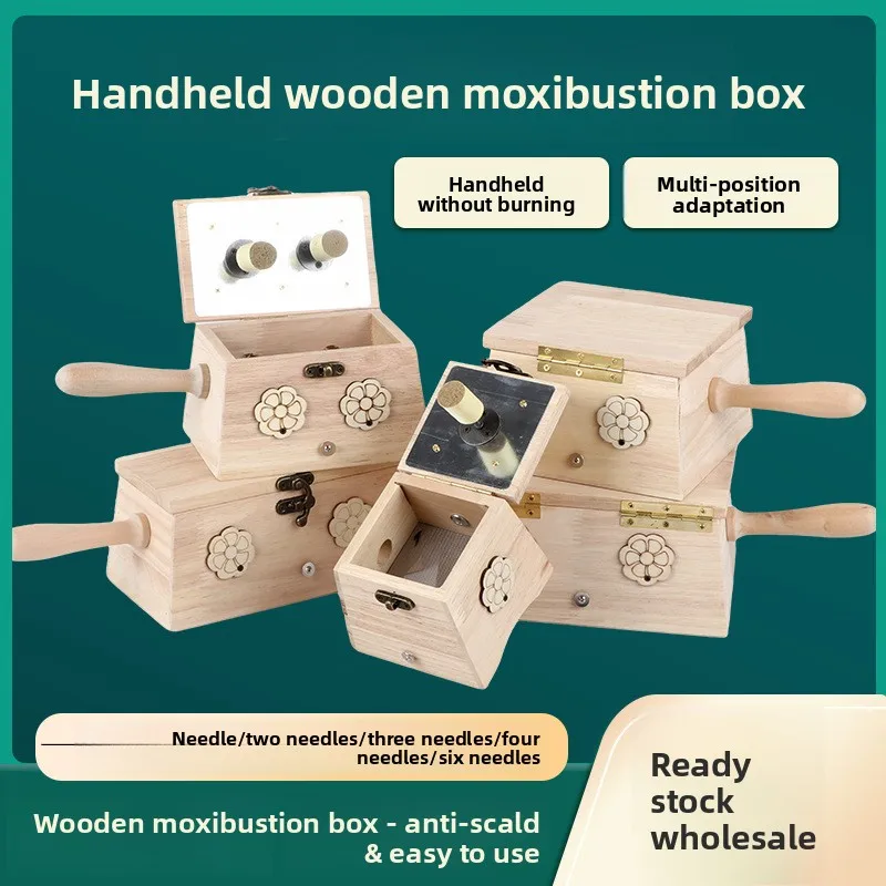 Wholesale Wooden Moxibustion Box Jar Portable Moxibustion Solid Wood Household Moxibustion Appliance Wormwood