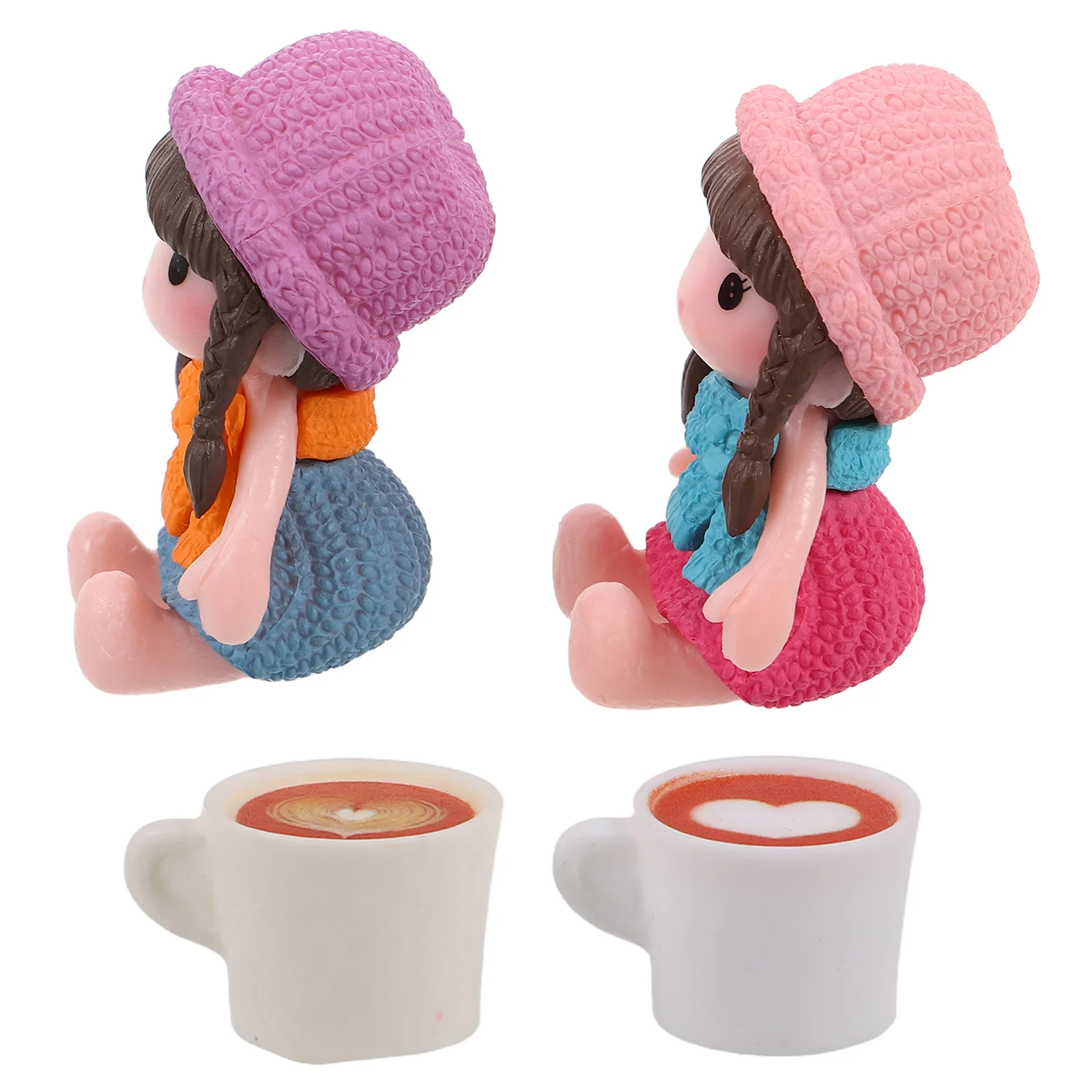 

4 Pcs Miniature Ornaments Toy House Stuff Accessories Plastic Simulation Glue Coffee Cups