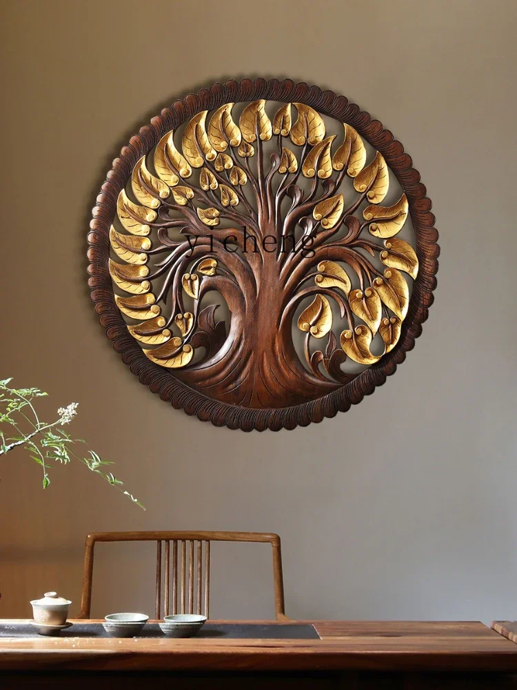 XL Living Room Wood Carved Pendant Thai Wall Decorations Hallway Wall Hanging Decoration and Wall Decoration