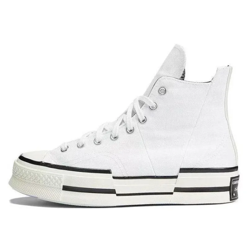 Converse 1970s Plus color changing logo anti slip and wear-resistant high top canvas shoes for both men and women in white