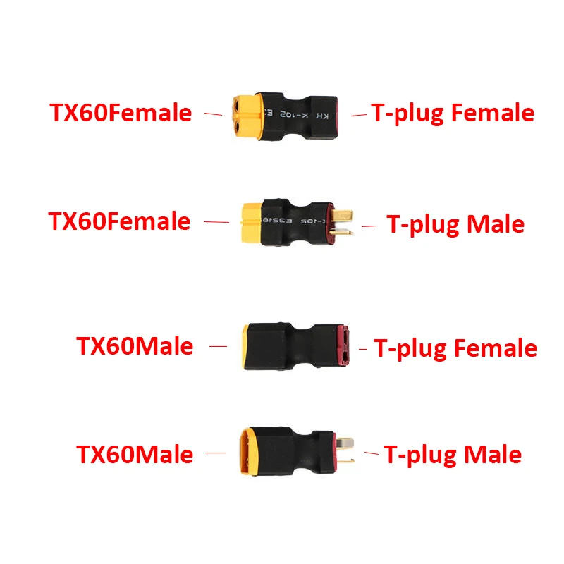 1/5/10Pcs T Deans Plug Male / Female to XT60 Female / Male Connector Adapter For RC LiPo Battery Helicopter Quadcopter RC Parts
