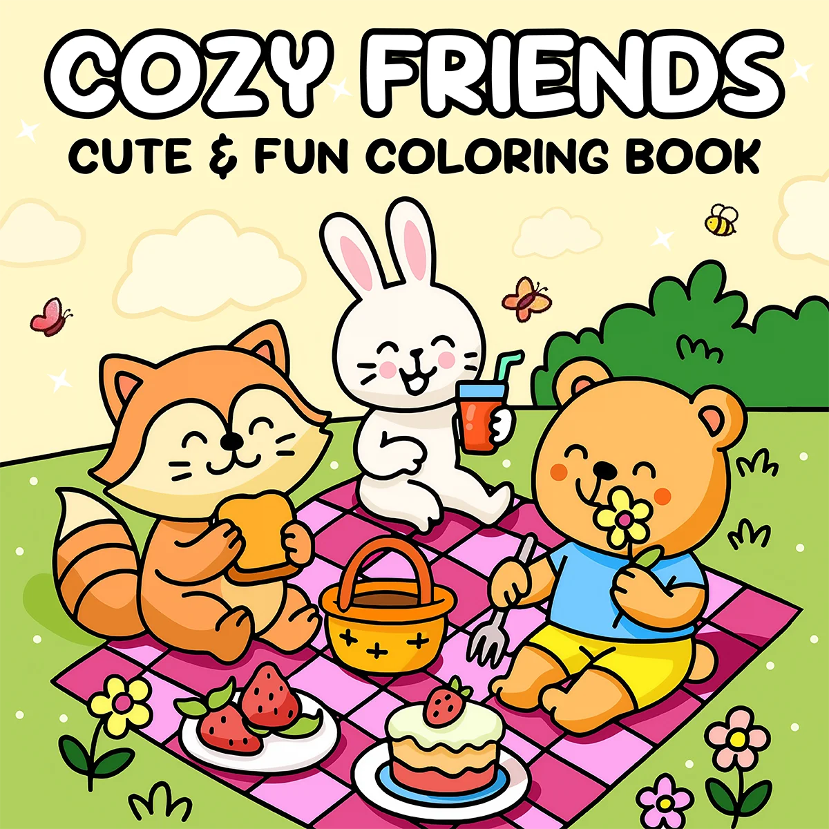 COZY FRIENDS Cute Fun Coloring Book for Adults And Teens Lovely Graffiti Pattern Drawing Book Ideal Holiday Party Birthday Gifts
