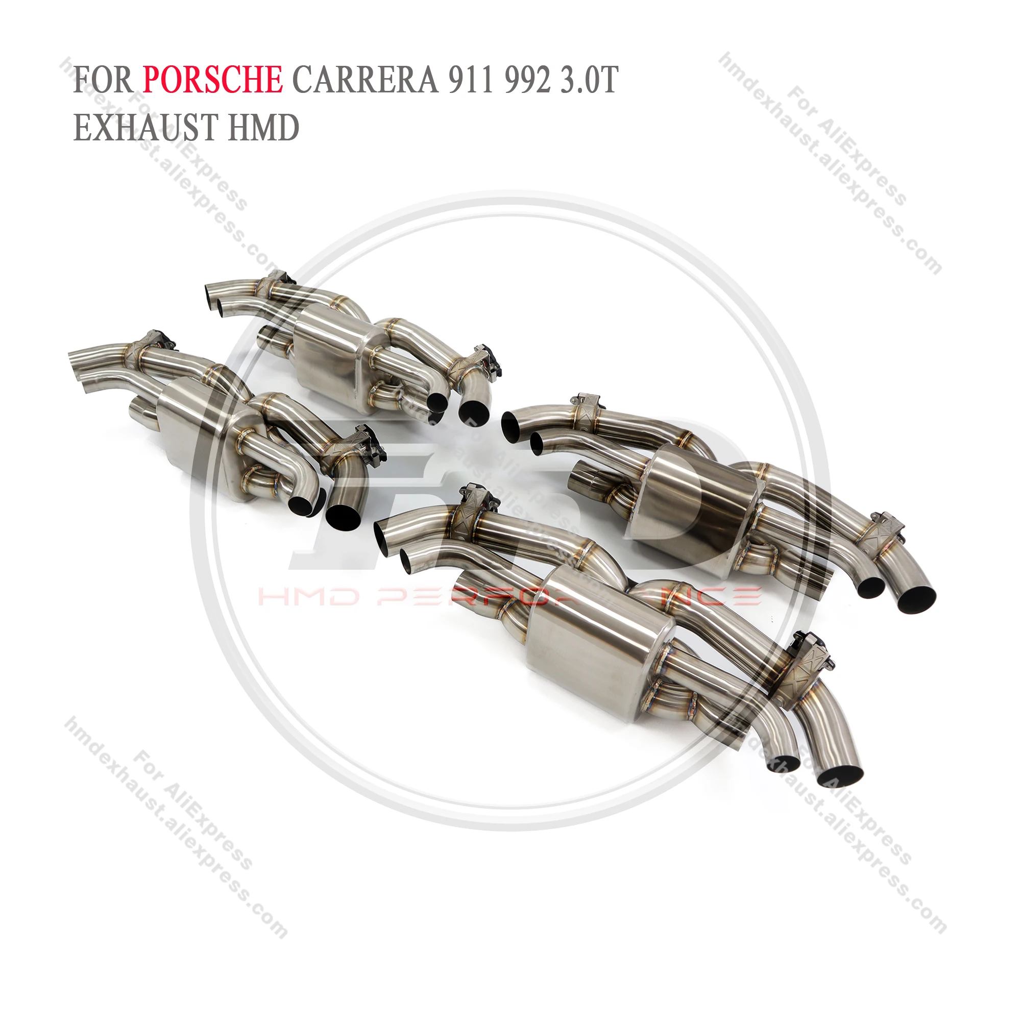 HMD Exhaust System High Flow Performance Catback for Porsche 911 992 Carrera 3.0T Car Accessories with Valve