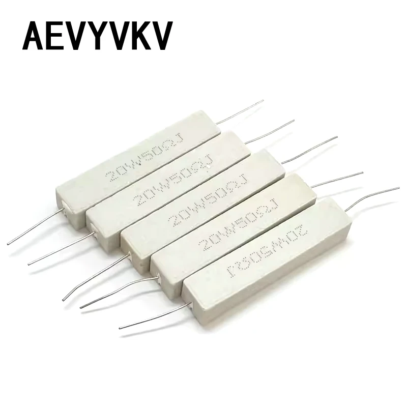 2PCS 20W 5% Cement Resistor Power Resistance 0.1R-10K 0.47 1 1.5 2.2 2.5 3 4.7 5.1 6 10 22 24 33 47 100 1.8K 2.2K 4.7K ohm