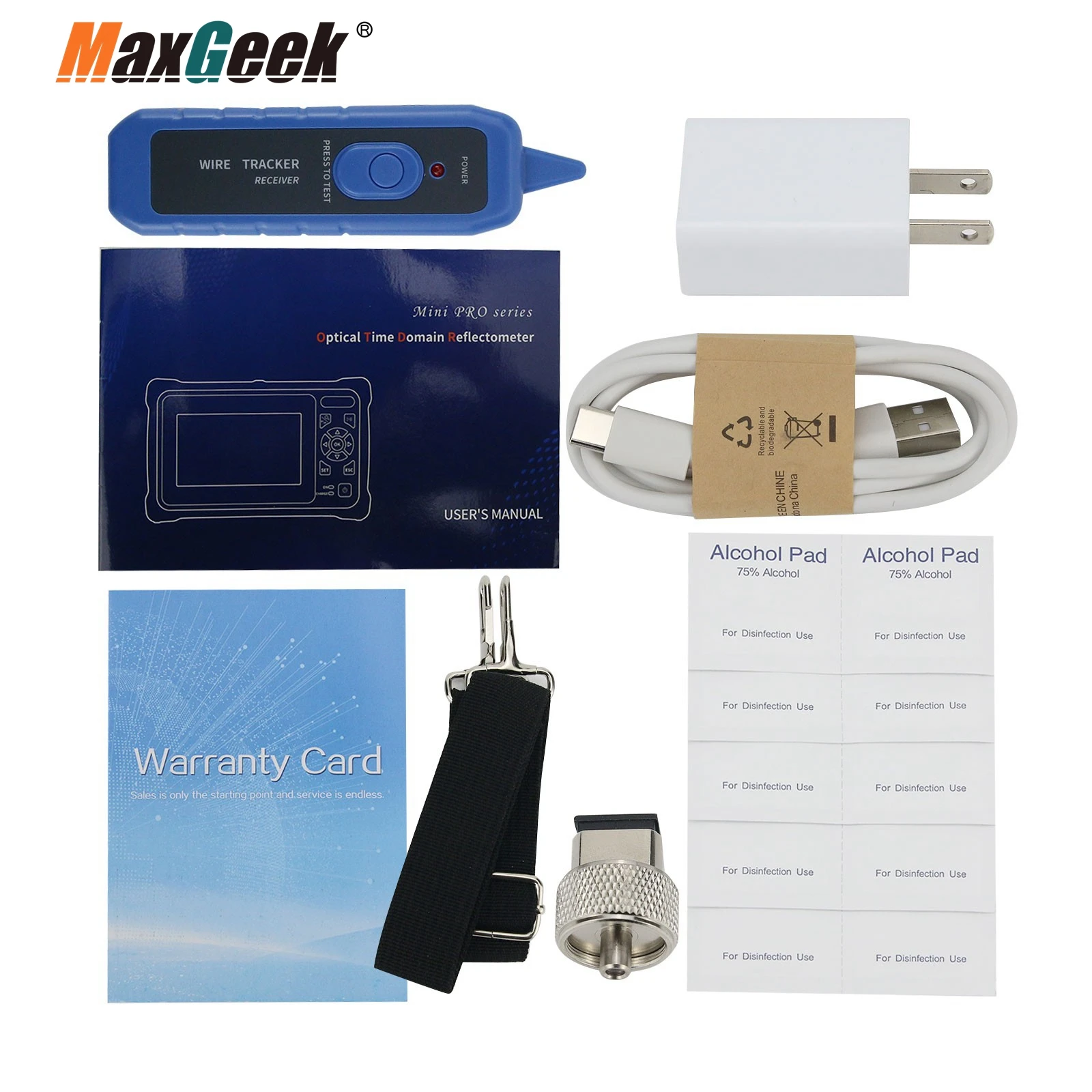 Maxgeek OTDR-4000D Mini-Máy OTDR 100KM Quang Miền Thời Gian Khúc Xạ Kế 1310NM/1550NM 26DB/24DB Với Màn Hình Cảm Ứng