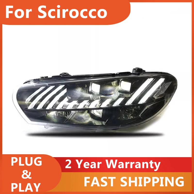 Car Accessories for VW Scirocco R Headlights 2008-2017 Scirocco Head Light DRL Turn Signal High Beam Projector Lens