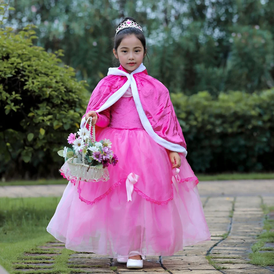 Girls Sleeping Beauty Cosplay Aurora Dress Princess Kids Halloween Carnival Birthday Costume Birthday Party Ball Gowns 2-10Years