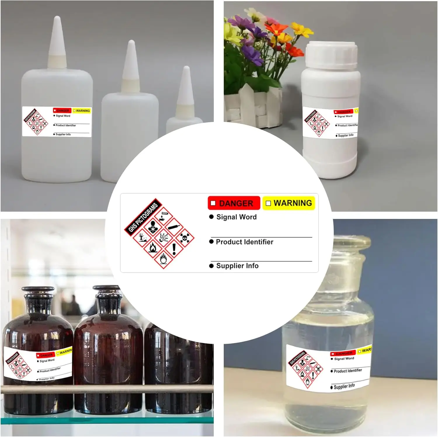 HMIS OSHA Hazardous Chemical Safety Data Stickers 1 x 2.5 inch SDS Chemical Safety Identifying MSDS Stickers 200pcs