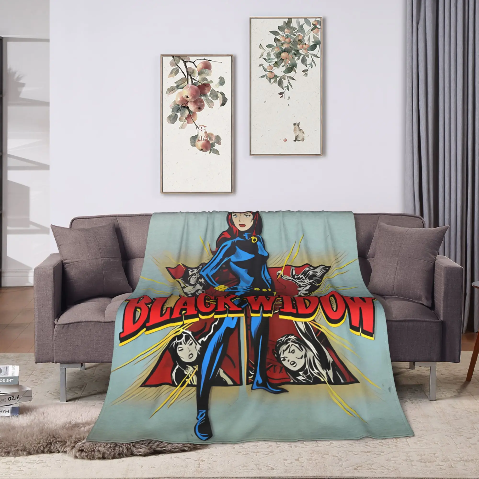 بطانية فائقة النعومة للسفر للأطفال الأرملة السوداء الفراش يلقي الفانيلا المفرش لغرفة المعيشة غطاء سرير أريكة مريح #2