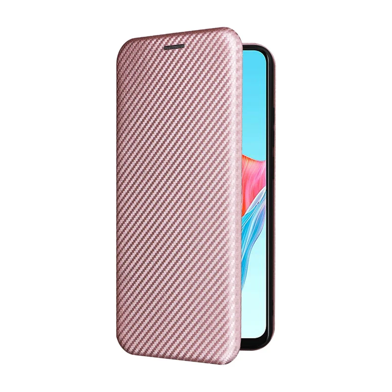 For OPPO A78 4G CPH2565 Case Luxury Flip Carbon Fiber Skin Magnetic Adsorption Case For OPPO A78 4G Protect Phone Bags