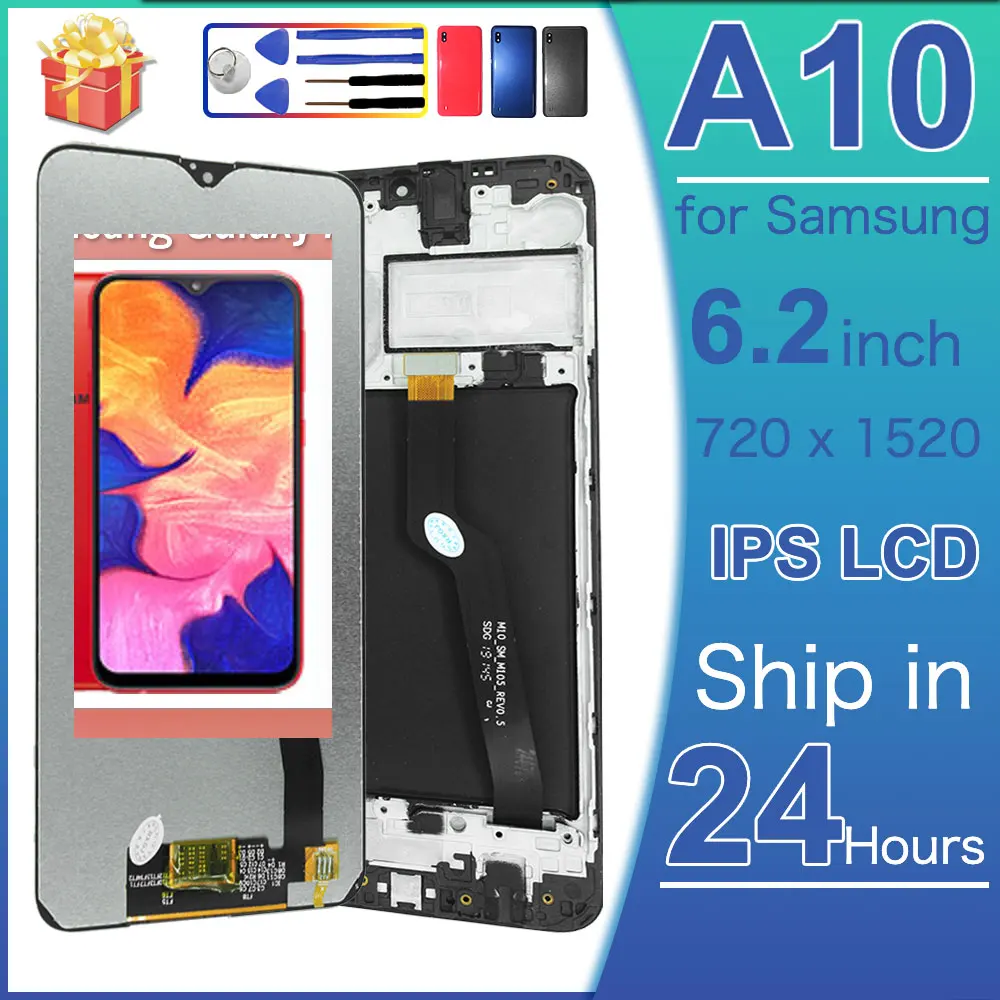 New LCD for Samsung Galaxy A10 LCD Display Touch Screen Digitizer Assembly Replacement for Samung A10 A105 Phone LCD with Frame