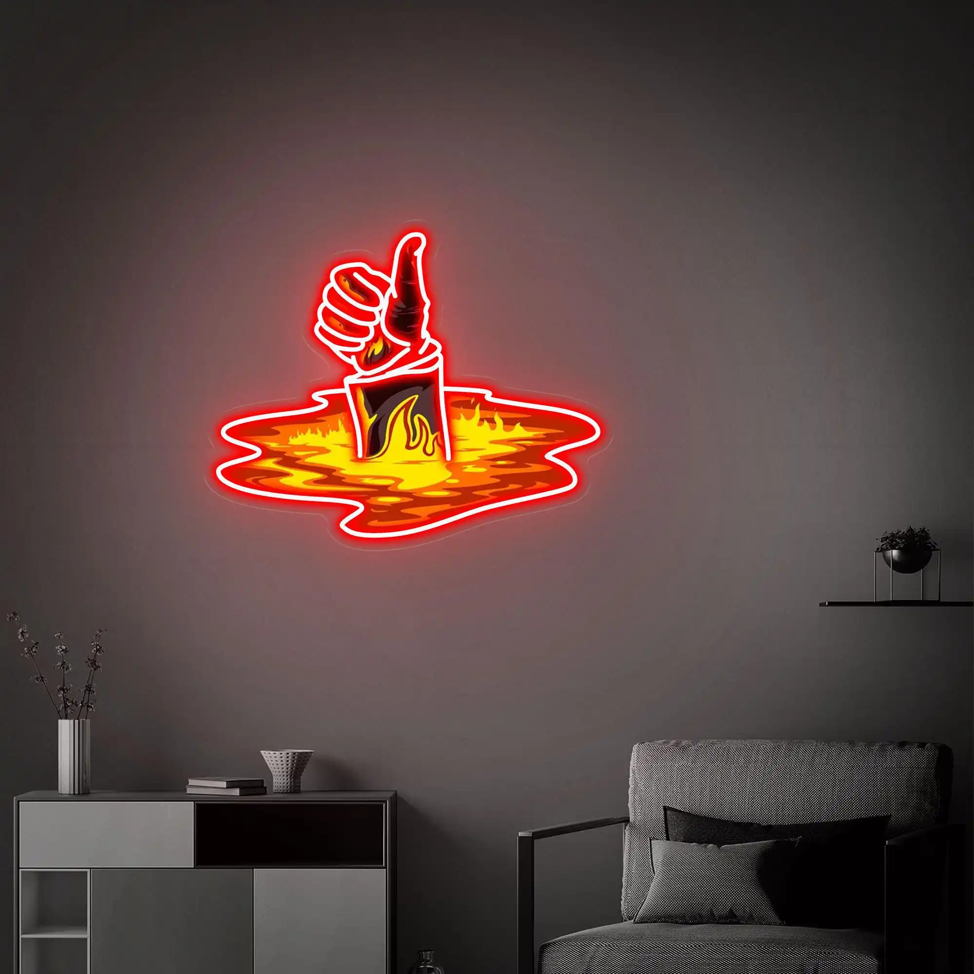 Hand Fire Neon Sign Wall Home Decor Custom Encourage Office Sign Bar Cowboy Room Wall Hanging Bar Beer Neon