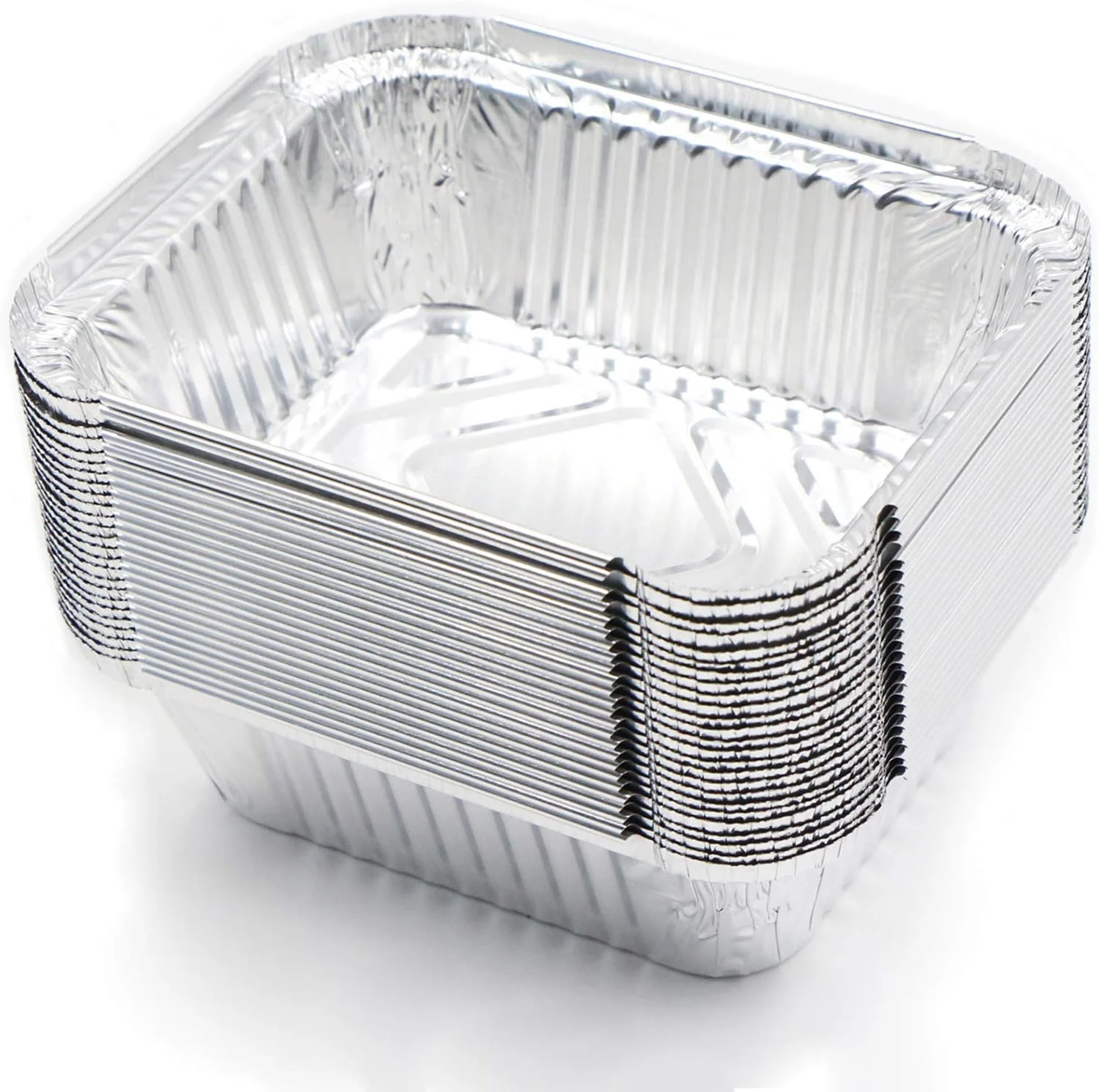 50PCS 100PCS 450ml Disposable Lunch Box Takeout Aluminium Foil Tray Rectangle Aluminum Foil Food Container with Lids Kitchenware