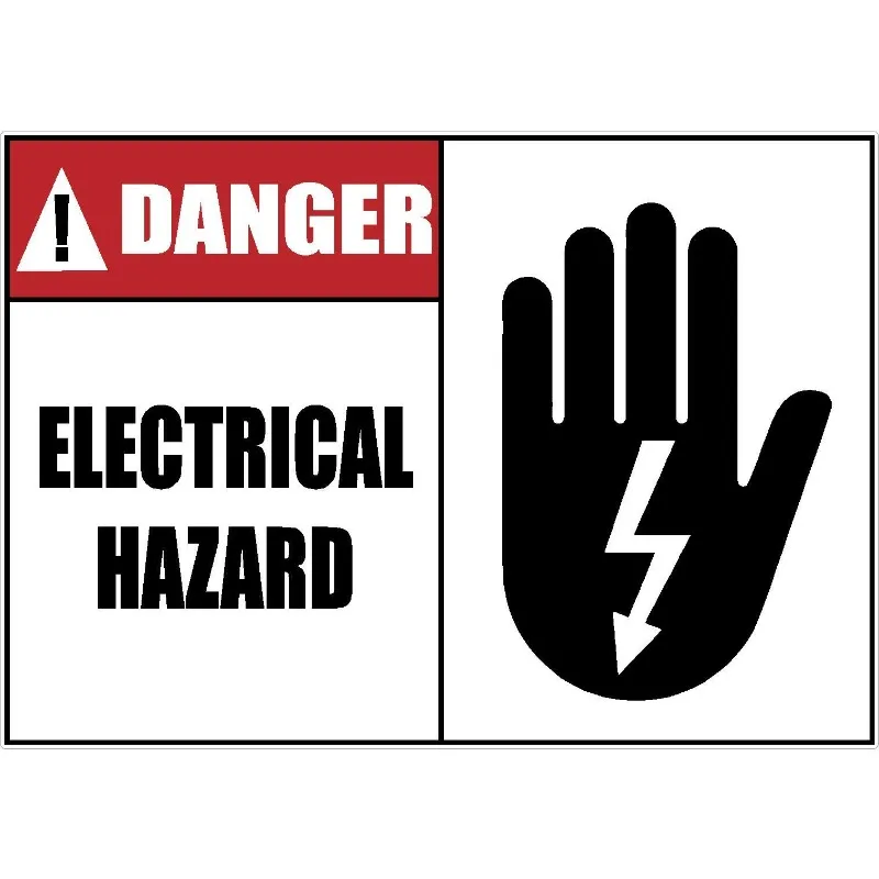 Waterproof Scratch Proof 15cm KK PVC Dangerous Electrical Safety Warning Car Stickers Safety Sign Labels