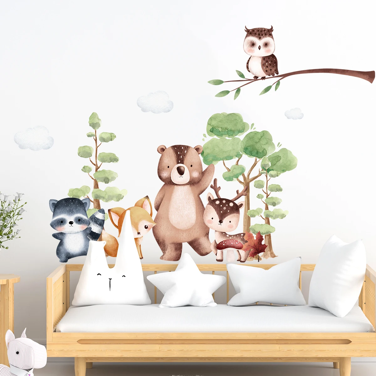 1Pc Cartoon Animals Lion Giraffe Wall Sticker for Wall Decoration Children Room Kids Room Decor for House Living Room Bedroom