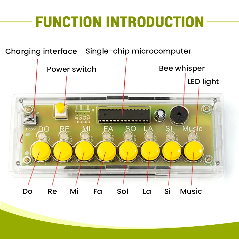 Diy 8 Toetsen Elektronische Piano Kit Solderen Praktijk Assemblage Muzikale Noot Printplaat Diy Elektronische Kit