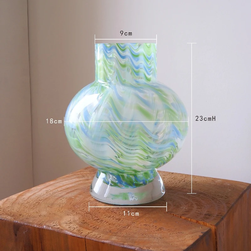 Nordic Color Glazed Vase Niche Design Wide Mouth Water Flower Grower Vases Dining Room Living Room Ornament مزهريات Jarrones