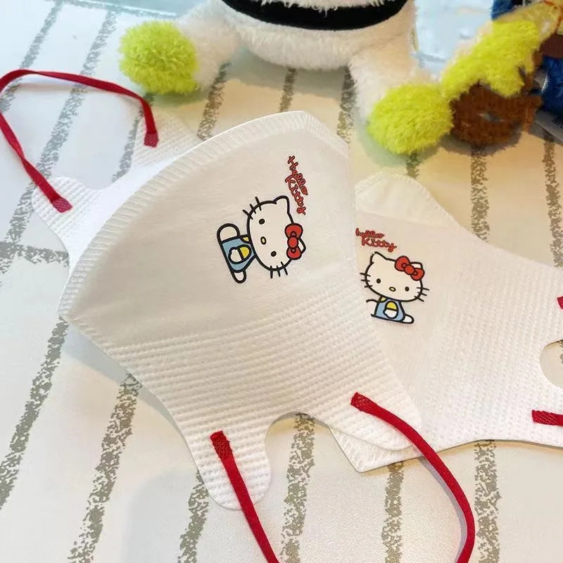 Hello Kitty Sanrio Kawaii Cute Cartoon trójwymiarowa maska dla kobiet dorośli drukowane dzieci pyłoszczelne niezależne opakowanie