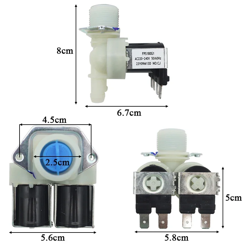 FPS180G1 Washing Machine Water Inlet Valve Inlet Switch Solenoid Valve for Little Swan for Midea Washing Machine Repair Parts