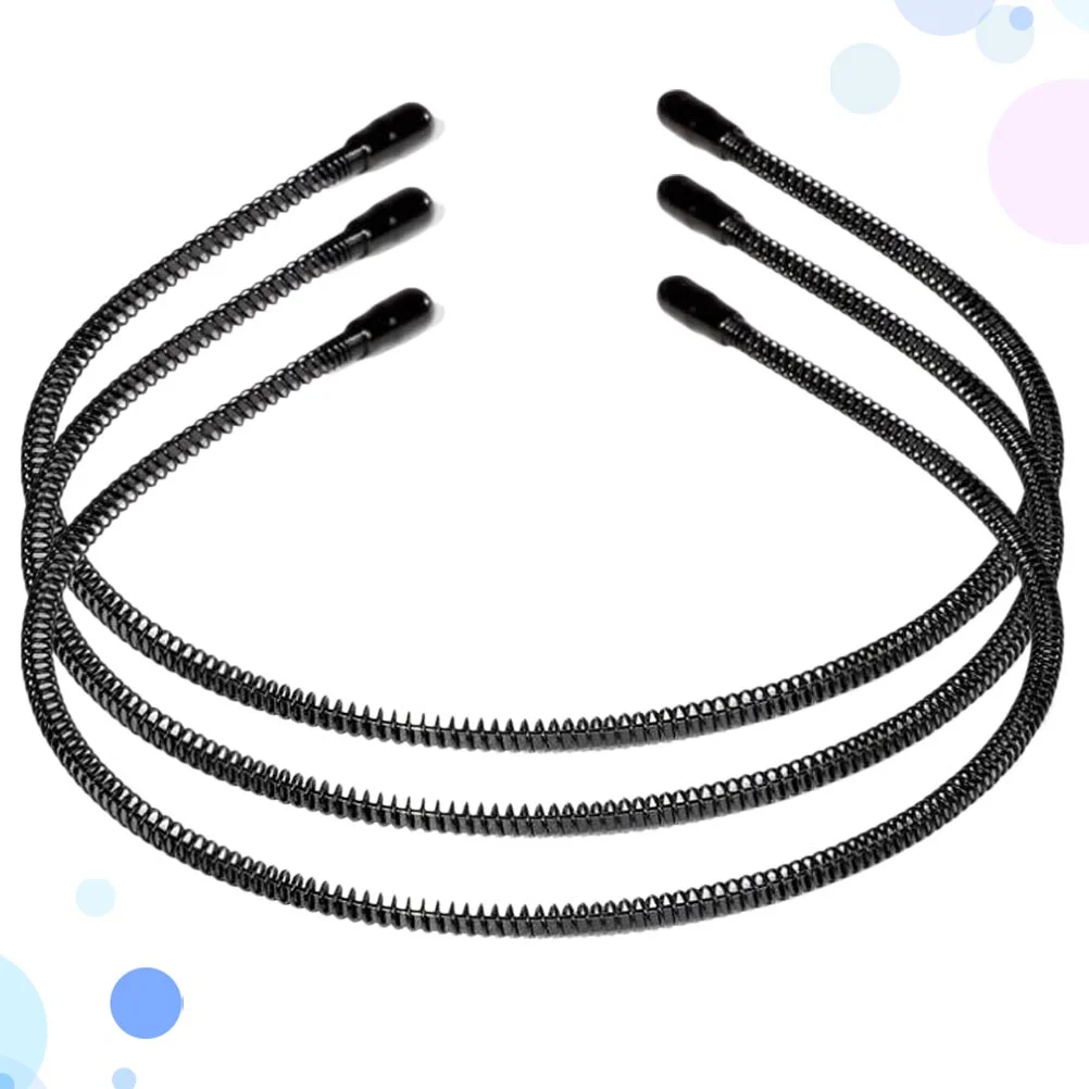 3 Pcs Wavy Headband Anti-slip Spiral Shape Hairhoop Bands Wave Elasticity Unisex Hairband Invisible Miss