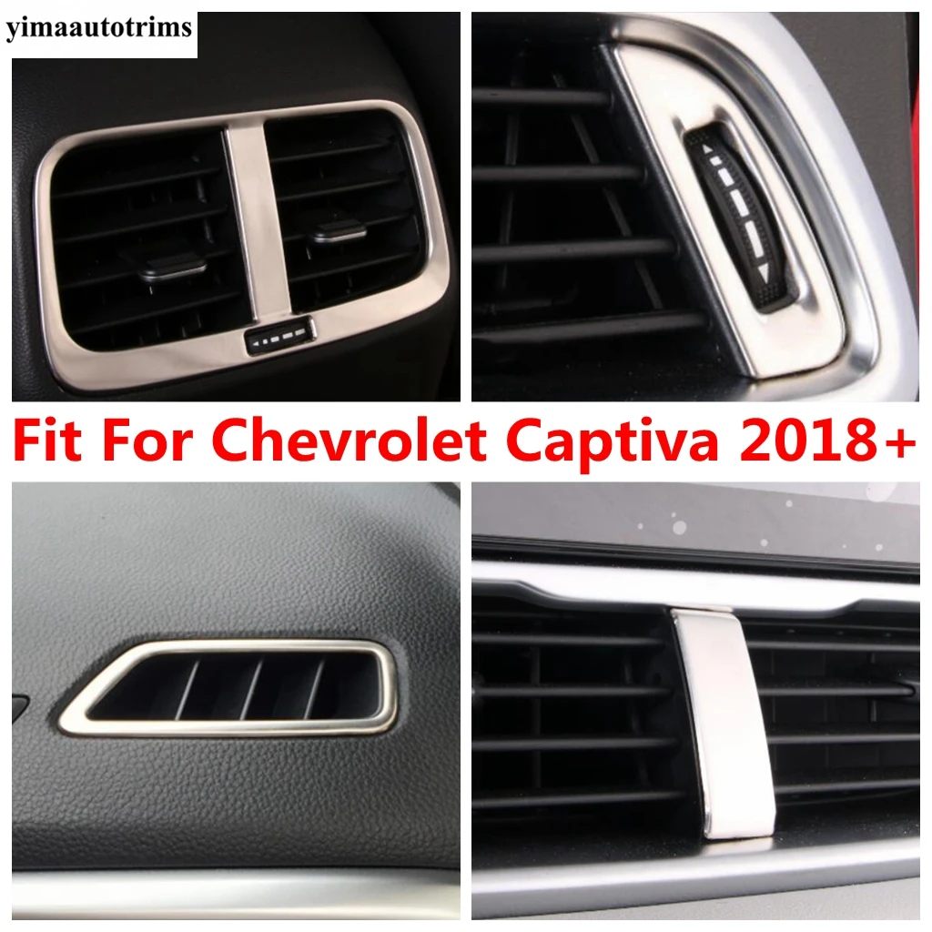 Dashboard Center Air Vent Outlet Frame Panel Cover Trim For Chevrolet Captiva 2018 - 2021 Stainless Steel Accessories Interior