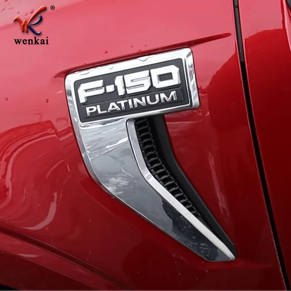 

For Ford F150 2020 2021 Chrome Side Air Outlet Fender Grille Vent Trim Cover Auto Exterior Accessories