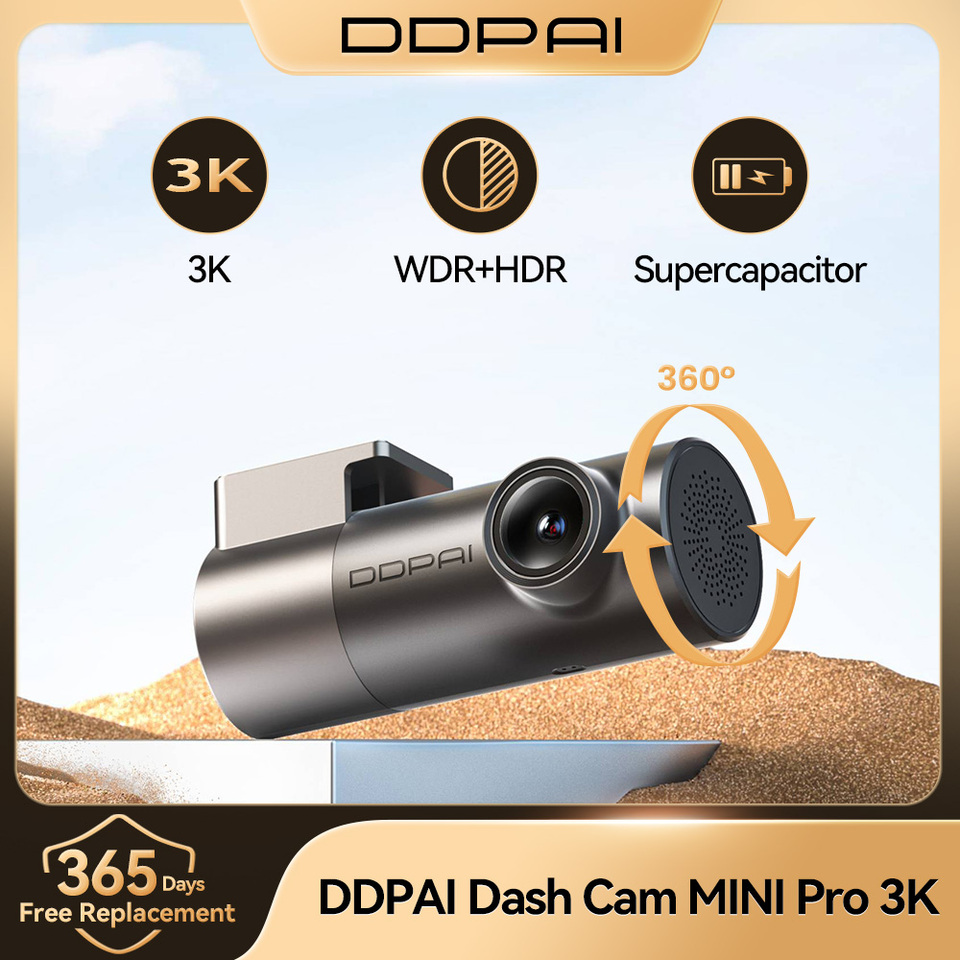  New DDPAI MINI Pro 3K HDR Dash Cam 1620P Car DVR WiFi Night Vision WDR Voice Control 24H Parking Monitor 143°FOV 