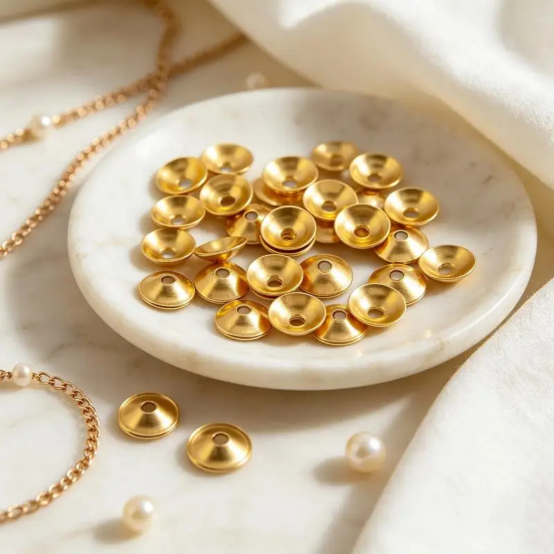 50Pcs Gold Bead Caps Metal Spacer Bead Covers Jewelry Making Findings For Bracelet Necklace DIY Craft